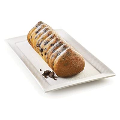 silikomart Silikon-Kuchenform Modern MERINGA, antihaftbeschichtet, 1er Pack Form mit Sicherheitsring, 3D Design, 250 x 90 mm, h 75 mm, Volumen 1,1 l, Made in Italy silikomart Silikon-Kuchenform Modern MERINGA, antihaftbeschichtet, 1er Pack Form mit Sicherheitsring, 3D Design, 250 x 90 mm, h 75 mm, Volumen 1,1 l, Made in Italy