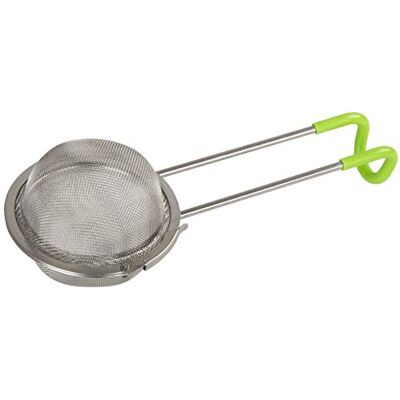 FACKELMANN Tee Sieb mit Bügel, Edelstahl, silber/grün FACKELMANN Tee Sieb mit Bügel, Edelstahl, silber/grün