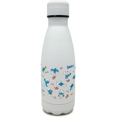 NERTHUS Thermosflasche PITUFOS aus Edelstahl Blaue Charaktere, 350 ml, Doppelwandig. NERTHUS Thermosflasche PITUFOS aus Edelstahl Blaue Charaktere, 350 ml, Doppelwandig.