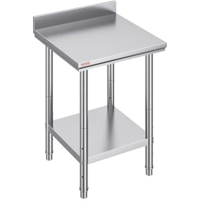 VEVOR Mophorn 60x60cm Edelstahltisch Gastro Edelstahl Arbeitstisch Silber Lebensmittel Zubereitungstisch Gewerbliche Arbeitstisch für Küche Bar Restaurant Mit Aufkantung, 24 x 24 x 34 Inch VEVOR Mophorn 60x60cm Edelstahltisch Gastro Edelstahl Arbeitstisch Silber Lebensmittel Zubereitungstisch Gewerbliche Arbeitstisch für Küche Bar Restaurant Mit Aufkantung, 24 x 24 x 34 Inch