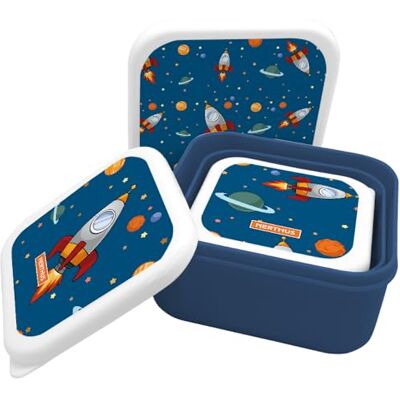 NERTHUS FIH 1328 Kinder Lunchbox 3-fach stapelbar Weltraum Set 3 Behälter BPA frei Schule NERTHUS FIH 1328 Kinder Lunchbox 3-fach stapelbar Weltraum Set 3 Behälter BPA frei Schule