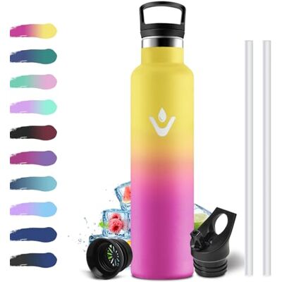 KollyKolla Thermosflasche 1L, Auslaufsicher Trinkflasche BPA-Frei, Isolierflasche mit Strohhalm, Einhandöffnung, Metall Wasserflasche Doppelwandig Isoliert, Wasserflasche für Fitness, Laufen, Büro, Schule KollyKolla Thermosflasche 1L, Auslaufsicher Trinkflasche BPA-Frei, Isolierflasche mit Strohhalm, Einhandöffnung, Metall Wasserflasche Doppelwandig Isoliert, Wasserflasche für Fitness, Laufen, Büro, Schule