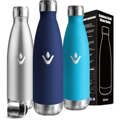 Mujigaga Trinkflasche Edelstahl, Trinkflasche 500ml, BPA-Frei, Wasserflasche Kinder, 24h Kalt & 12h Warm, Wasserflasche Auslaufsicher, Isolierflasche Doppelwandig, für Schule, Camping, Büro, Alltag Mujigaga Trinkflasche Edelstahl, Trinkflasche 500ml, BPA-Frei, Wasserflasche Kinder, 24h Kalt & 12h Warm, Wasserflasche Auslaufsicher, Isolierflasche Doppelwandig, für Schule, Camping, Büro, Alltag