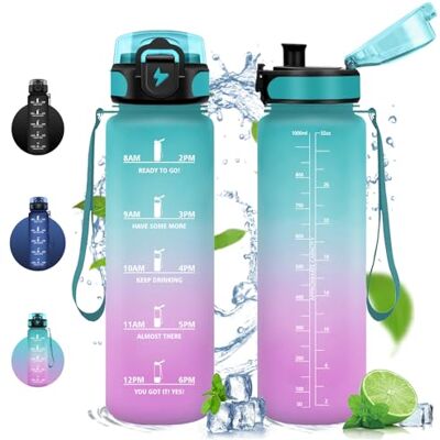 Vikaster Trinkflasche Sport, 1000ml BPA-frei Tritan Auslaufsicher Kunststoff Wasserflasche, Kohlensäure Geeignet, Sportflasche für Fahrrad, Kinder, Fitness, Schule, Yoga Vikaster Trinkflasche Sport, 1000ml BPA-frei Tritan Auslaufsicher Kunststoff Wasserflasche, Kohlensäure Geeignet, Sportflasche für Fahrrad, Kinder, Fitness, Schule, Yoga