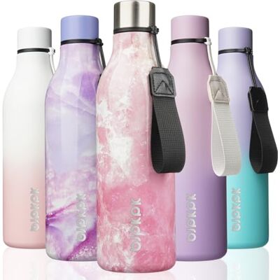 BJPKPK Isolierte Wasserflaschen, 750 ml Edelstahl Metall Trinkflasche Mit Trageriemen, BPA Frei Wasserdicht Thermos, Flaschen, Wiederverwendbare Thermosflasche Für Sport & Reisen, Blüte BJPKPK Isolierte Wasserflaschen, 750 ml Edelstahl Metall Trinkflasche Mit Trageriemen, BPA Frei Wasserdicht Thermos, Flaschen, Wiederverwendbare Thermosflasche Für Sport & Reisen, Blüte