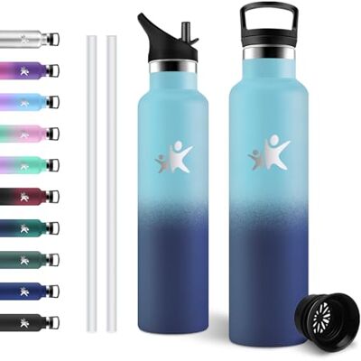 JAPORIA Trinkflasche Edelstahl 1L, BPA-Frei, Auslaufsichere, Kohlensaeure Geeignet, Wasserflasche mit Strohhalm, für Fitness, Schule, Outdoor JAPORIA Trinkflasche Edelstahl 1L, BPA-Frei, Auslaufsichere, Kohlensaeure Geeignet, Wasserflasche mit Strohhalm, für Fitness, Schule, Outdoor