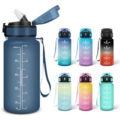 Motswedi Trinkflasche, 0.5L BPA-Frei, Trinkflasche mit Strohhalm, Kohlensäure Geeignet,Trinkflaschen Sport, Auslaufsicher, Wasserflasche, Sport Flasche für Yoga, Gym, Schule, Outdoors, Dunkelblau Motswedi Trinkflasche, 0.5L BPA-Frei, Trinkflasche mit Strohhalm, Kohlensäure Geeignet,Trinkflaschen Sport, Auslaufsicher, Wasserflasche, Sport Flasche für Yoga, Gym, Schule, Outdoors, Dunkelblau