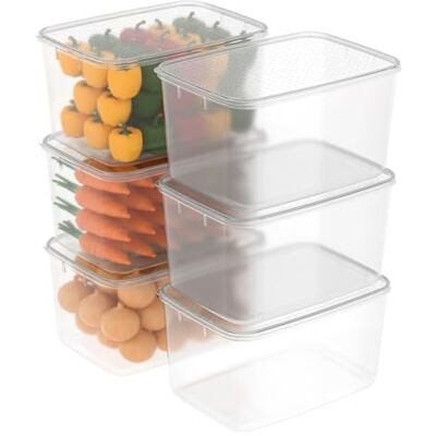 Cetomo 7L*6 Gefrierbehälter, Frischhaltedose, Vorratsdosen mit Deckel, Behälter Gefrierschrank fur Kühlschrank, Gefriergeeignet, Mikrowellengeeignet, BPA-freier Kunststoff, Klar, 7L-6er Set Cetomo 7L*6 Gefrierbehälter, Frischhaltedose, Vorratsdosen mit Deckel, Behälter Gefrierschrank fur Kühlschrank, Gefriergeeignet, Mikrowellengeeignet, BPA-freier Kunststoff, Klar, 7L-6er Set