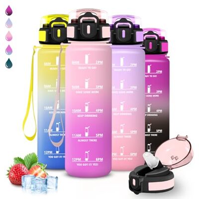 Grsta Trinkflasche- 1l- Trinkflasche Sport, Wasserflasche mit Strohhalm, Leicht zu Reinigen, Wasserflasche Auslaufsicher, Kann mit dir Tragen, Flasche Erwachsene, für Wandern, Fitness, Camping, Sport, Yoga Grsta Trinkflasche- 1l- Trinkflasche Sport, Wasserflasche mit Strohhalm, Leicht zu Reinigen, Wasserflasche Auslaufsicher, Kann mit dir Tragen, Flasche Erwachsene, für Wandern, Fitness, Camping, Sport, Yoga