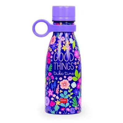 LEGAMI Vacuum Bottle Hot & Cold Mini, Flowers, Leichte und widerstandsfähige Thermosflasche, Hermetischer Verschluss, Abnehmbarer Silikongriff, aus Edelstahl, Fassungsvermögen 300 ml LEGAMI Vacuum Bottle Hot & Cold Mini, Flowers, Leichte und widerstandsfähige Thermosflasche, Hermetischer Verschluss, Abnehmbarer Silikongriff, aus Edelstahl, Fassungsvermögen 300 ml