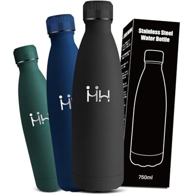 Mujigaga Trinkflasche Edelstahl 750ml, Thermosflasche, BPA-Frei, Trinkflasche Auslaufsicher, Doppelwandige Vakuumisolierte, Edelstahl Thermosflasche, Flasche für Schule, Reisen, Camping, Büro Mujigaga Trinkflasche Edelstahl 750ml, Thermosflasche, BPA-Frei, Trinkflasche Auslaufsicher, Doppelwandige Vakuumisolierte, Edelstahl Thermosflasche, Flasche für Schule, Reisen, Camping, Büro