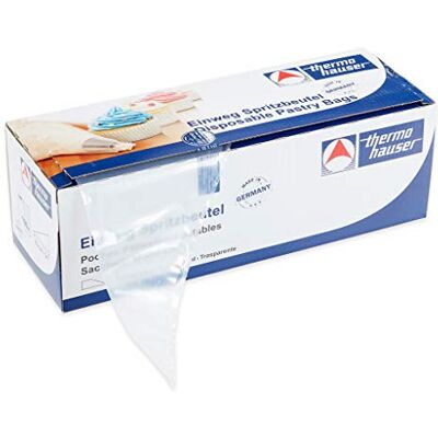 Thermohauser Einweg-Spritzbeutel (Kunststoff PE), Maximum Grip, transparent, 100 Stück, 53,0x27,5x0,0075 cm Thermohauser Einweg-Spritzbeutel (Kunststoff PE), Maximum Grip, transparent, 100 Stück, 53,0x27,5x0,0075 cm