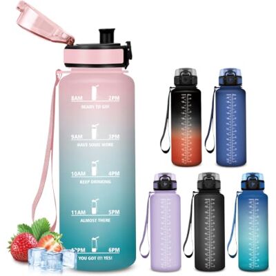 Mujigaga Trinkflasche 1 5 liter Auslaufsichere, Wasserflasche mit Filter, Sichere Verriegelung, Trinkflasche Sport, Mit Zeitmarkierung und Schnürung, Flasche für Gym, Sport, Outdoor Mujigaga Trinkflasche 1 5 liter Auslaufsichere, Wasserflasche mit Filter, Sichere Verriegelung, Trinkflasche Sport, Mit Zeitmarkierung und Schnürung, Flasche für Gym, Sport, Outdoor