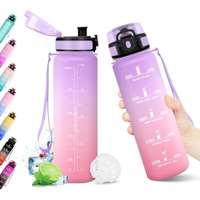 KollyKolla Trinkflasche 500ml, Wasserflasche mit Zeitmarkierung, Trinkflasche mit Filter, Auslaufsicher, BPA-frei, Sportflasche für Fitness, Fahrrad, Büro, Schule, Outdoor, Yoga, Erwachsene, Sprudel geeignet KollyKolla Trinkflasche 500ml, Wasserflasche mit Zeitmarkierung, Trinkflasche mit Filter, Auslaufsicher, BPA-frei, Sportflasche für Fitness, Fahrrad, Büro, Schule, Outdoor, Yoga, Erwachsene, Sprudel geeignet