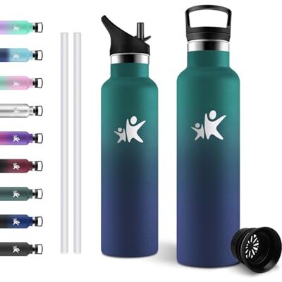 JAPORIA Thermosflasche 750ml, Trinkflasche mit Strohhalm, BPA-Frei, Kohlensäure Geeignet, Auslaufsicher, für Laufen, Erwachsene, Fahrrad JAPORIA Thermosflasche 750ml, Trinkflasche mit Strohhalm, BPA-Frei, Kohlensäure Geeignet, Auslaufsicher, für Laufen, Erwachsene, Fahrrad