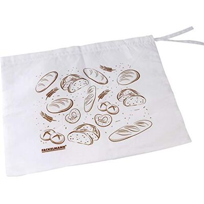 FACKELMANN Brotbeutel, Brotsack zum Frischhalten, Brottasche für den Einkauf beim Bäcker (Farbe: Weiß/Braun), Menge: 1 Stück, 43 x 34 x 0,3 cm FACKELMANN Brotbeutel, Brotsack zum Frischhalten, Brottasche für den Einkauf beim Bäcker (Farbe: Weiß/Braun), Menge: 1 Stück, 43 x 34 x 0,3 cm