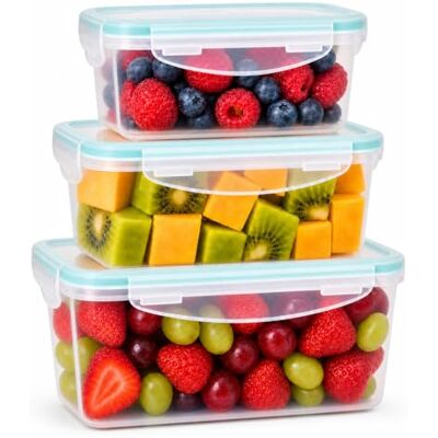 edihome , Tupperdosen, Frischhaltedosen Mit Deckel, 3 Stück Mix 0,24 L + 0,5 L + 1 L, Gefrierdosen, Kunststoffbehälter BPA-Frei, Geeignet für Mikrowelle edihome , Tupperdosen, Frischhaltedosen Mit Deckel, 3 Stück Mix 0,24 L + 0,5 L + 1 L, Gefrierdosen, Kunststoffbehälter BPA-Frei, Geeignet für Mikrowelle