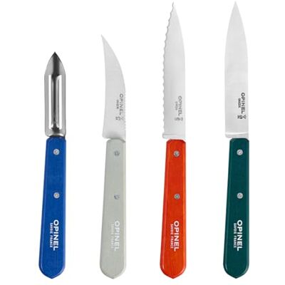 OPINEL Essentiels Küchenmesser-Set DU CUISINIER, 4-teilig aus rostfreiem Stahl, 254643 OPINEL Essentiels Küchenmesser-Set DU CUISINIER, 4-teilig aus rostfreiem Stahl, 254643