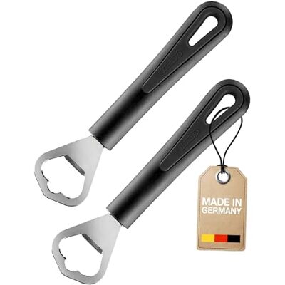 Westmark 2 Flaschenöffner/Kronkorkenöffner, Länge: je 17 cm, Stahl/Kunststoff, Gentle, Schwarz, 280822E4 Westmark 2 Flaschenöffner/Kronkorkenöffner, Länge: je 17 cm, Stahl/Kunststoff, Gentle, Schwarz, 280822E4
