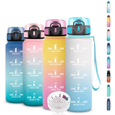 Grsta Trinkflasche 500ml- Trinkflasche Kinder, Wasserflasche Erwachsene, Flasche Auslaufsicher, Wasserflasche mit Zeitmarkierung, Leicht zu Reinigen, Flasche mit Uhrzeit, für Schule, Büro, Reisen Grsta Trinkflasche 500ml- Trinkflasche Kinder, Wasserflasche Erwachsene, Flasche Auslaufsicher, Wasserflasche mit Zeitmarkierung, Leicht zu Reinigen, Flasche mit Uhrzeit, für Schule, Büro, Reisen