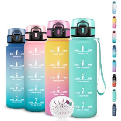 Grsta Trinkflasche Kinder, Trinkflasche 0 5 liter, Flasche mit Uhrzeit, Wasserflasche Auslaufsicher, Trinkflaschen mit Zeitmarkierung, Leicht zu Reinigen, Wasserflasche Erwachsene für Reisen, Outdoor Grsta Trinkflasche Kinder, Trinkflasche 0 5 liter, Flasche mit Uhrzeit, Wasserflasche Auslaufsicher, Trinkflaschen mit Zeitmarkierung, Leicht zu Reinigen, Wasserflasche Erwachsene für Reisen, Outdoor