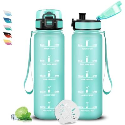 Grsta Trinkflasche Kinder, Trinkflasche 0 5 liter, Flasche mit Uhrzeit, Wasserflasche Auslaufsicher, Wasserflasche mit Zeitmarkierung, Leicht zu Reinigen, Flasche Erwachsene für Schule, Outdoor Grsta Trinkflasche Kinder, Trinkflasche 0 5 liter, Flasche mit Uhrzeit, Wasserflasche Auslaufsicher, Wasserflasche mit Zeitmarkierung, Leicht zu Reinigen, Flasche Erwachsene für Schule, Outdoor