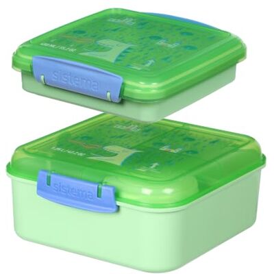 Sistema Expressions Kids Bento Brotdose Set Bento Cube (1,25L) & Sandwich Box (450ml) Dinosaur Cucumber Sistema Expressions Kids Bento Brotdose Set Bento Cube (1,25L) & Sandwich Box (450ml) Dinosaur Cucumber