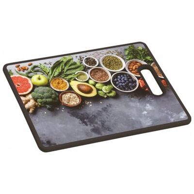Kesper Schneid- & Servierbrett Healthy Kitchen – mit Faserplattenkern, Kunststoffoberfläche und Griff, ideal zum Schneiden und Servieren, Maße: 38 x 30 x 1,2 cm, 30832 Kesper Schneid- & Servierbrett Healthy Kitchen – mit Faserplattenkern, Kunststoffoberfläche und Griff, ideal zum Schneiden und Servieren, Maße: 38 x 30 x 1,2 cm, 30832