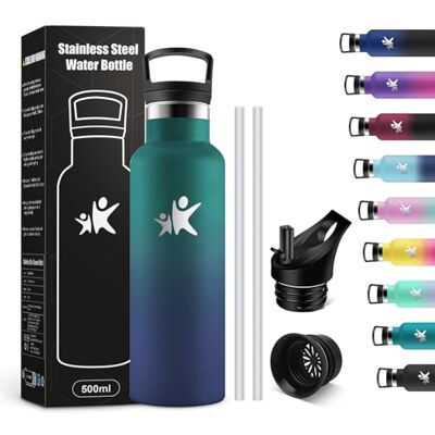 KollyKolla Trinkflasche Kinder 500ml, Thermoskanne mit Strohhalm, Kohlensäure Geeignet, BPA-Frei, Vakuum Isolierte Thermosflasche, Isolierflasche Auslaufsichere für Schule, Büro, Laufen, Fahrrad KollyKolla Trinkflasche Kinder 500ml, Thermoskanne mit Strohhalm, Kohlensäure Geeignet, BPA-Frei, Vakuum Isolierte Thermosflasche, Isolierflasche Auslaufsichere für Schule, Büro, Laufen, Fahrrad