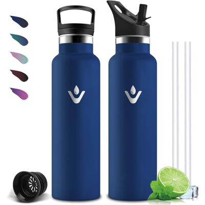 Mujigaga Trinkflasche Edelstahl, Trinkflasche 1l, BPA-Frei, Flasche mit Strohhalm, Doppelwandige Vakuumisolierte, mit Filter, Wasserflasche Auslaufsicher, für Wandern, Camping, Fitness Mujigaga Trinkflasche Edelstahl, Trinkflasche 1l, BPA-Frei, Flasche mit Strohhalm, Doppelwandige Vakuumisolierte, mit Filter, Wasserflasche Auslaufsicher, für Wandern, Camping, Fitness