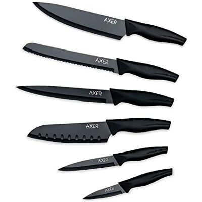Axer Küchen Messerset Schwarz Scharfe Küchenmesser 6-teilig Messer Set Scharf Küche Kitchen Knife Set Küchenmesser Schwarz Axer Küchen Messerset Schwarz Scharfe Küchenmesser 6-teilig Messer Set Scharf Küche Kitchen Knife Set Küchenmesser Schwarz