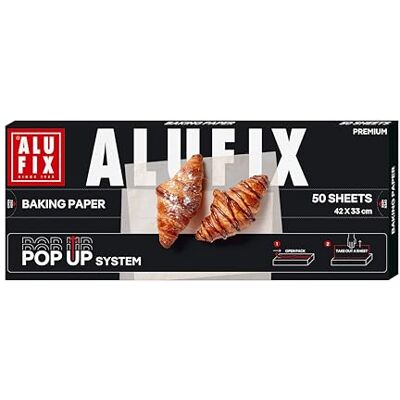 Alufix Backpapier POP-UP 3-in-1/50 Stück Backpapier-Bögen/ 42 cm x 33 cm/Weiß/antihaftbeschichtetes Backpapier/zum Backen/Pergamentpapier zum Backen und Braten Alufix Backpapier POP-UP 3-in-1/50 Stück Backpapier-Bögen/ 42 cm x 33 cm/Weiß/antihaftbeschichtetes Backpapier/zum Backen/Pergamentpapier zum Backen und Braten