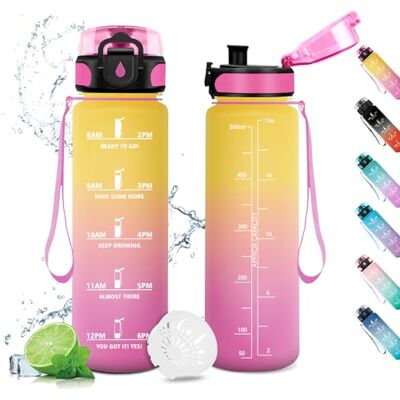 KollyKolla Trinkflasche 500ml, Sport Trinkflasche Kohlensäure Geeignet, Wasserflasche Auslaufsicher,Fahrrad mit Zeitmarkierung und Filter, für Kinder, Outdoor, Camping, Büro, Sport, Fitness KollyKolla Trinkflasche 500ml, Sport Trinkflasche Kohlensäure Geeignet, Wasserflasche Auslaufsicher,Fahrrad mit Zeitmarkierung und Filter, für Kinder, Outdoor, Camping, Büro, Sport, Fitness