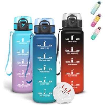 Grsta Trinkflasche 500ml, Auslaufsichere Trinkflasche Kinder mit Filter und Schnürung, Sichere Verriegelung, Wasserflasche mit Zeitmarkierung, Flasche für Büro, Radfahren, Joggen Grsta Trinkflasche 500ml, Auslaufsichere Trinkflasche Kinder mit Filter und Schnürung, Sichere Verriegelung, Wasserflasche mit Zeitmarkierung, Flasche für Büro, Radfahren, Joggen