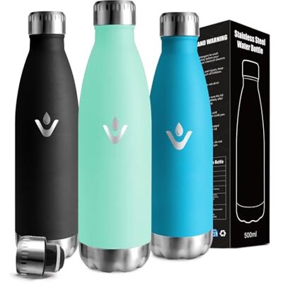 Mujigaga Trinkflasche Edelstahl, Trinkflasche 0 5 liter, BPA-Frei, Wasserflasche Auslaufsicher, Isolierflasche Doppelwandig, Thermosflasche für Schule, Reisen, Alltag, Sport, Picknick Mujigaga Trinkflasche Edelstahl, Trinkflasche 0 5 liter, BPA-Frei, Wasserflasche Auslaufsicher, Isolierflasche Doppelwandig, Thermosflasche für Schule, Reisen, Alltag, Sport, Picknick