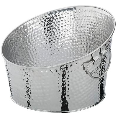 Cilio Getränkekühler Flaschenkühler aus Metall Hammerschlag Optik Mit 2 Griffen Kühlbehälter für Wein, Sekt, Bier Flaschen und Dosen Kühler Eiswürfel Eimer Höhe: 25 cm, Ø 38 cm Cilio Getränkekühler Flaschenkühler aus Metall Hammerschlag Optik Mit 2 Griffen Kühlbehälter für Wein, Sekt, Bier Flaschen und Dosen Kühler Eiswürfel Eimer Höhe: 25 cm, Ø 38 cm