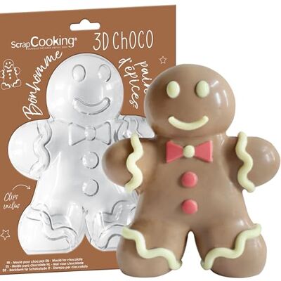 ScrapCooking – starre Form für Schokolade, Lebkuchenmann, 3D-Form, Schokoladenform, für Weihnachtsmann aus Schokolade – Zubehör zum Backen in Blisterverpackung – Manalas – 6759 ScrapCooking – starre Form für Schokolade, Lebkuchenmann, 3D-Form, Schokoladenform, für Weihnachtsmann aus Schokolade – Zubehör zum Backen in Blisterverpackung – Manalas – 6759