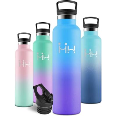 Motswedi Trinkflasche Edelstahl 1l, Auslaufsicher, Thermosflasche, Trinkflasche mit Strohhalm, Kohlensäure Geeignet, Isolierte Flasche, Wasserflasche 1l, für Fitness, Wandern, Himmelblau & Lila-A Motswedi Trinkflasche Edelstahl 1l, Auslaufsicher, Thermosflasche, Trinkflasche mit Strohhalm, Kohlensäure Geeignet, Isolierte Flasche, Wasserflasche 1l, für Fitness, Wandern, Himmelblau & Lila-A