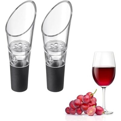 Westmark Dekantierausgießer Simo – hochwertige Weinausgießer mit Belüftung, Aufsatz geeignet für viele Weinflaschen, gute Abdichtung – Kunststoff, Edelstahl, rostfrei, 2 Stück Westmark Dekantierausgießer Simo – hochwertige Weinausgießer mit Belüftung, Aufsatz geeignet für viele Weinflaschen, gute Abdichtung – Kunststoff, Edelstahl, rostfrei, 2 Stück