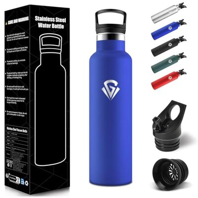 HoneyHolly Trinkflasche Edelstahl 750ML, BPA-Frei, Trinkflasche, Doppelwandig Vakuumisoliert, Wasserflasche Edelstahl, mit Strohhalm, Isolierflasche für Schule, Reisen, Joggen Königsblau HoneyHolly Trinkflasche Edelstahl 750ML, BPA-Frei, Trinkflasche, Doppelwandig Vakuumisoliert, Wasserflasche Edelstahl, mit Strohhalm, Isolierflasche für Schule, Reisen, Joggen Königsblau