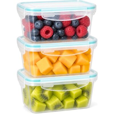 edihome , Tupperdosen, Frischhaltedosen Mit Deckel, 3 Stück 1 L, Gefrierdosen, Kunststoffbehälter BPA-Frei, Geeignet für Mikrowelle edihome , Tupperdosen, Frischhaltedosen Mit Deckel, 3 Stück 1 L, Gefrierdosen, Kunststoffbehälter BPA-Frei, Geeignet für Mikrowelle