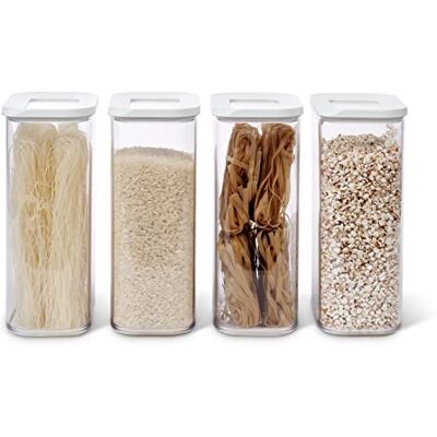 Mepal 4-teiliges Set Vorratsdosen mit Deckel Lebensmittelbehälter Rechteckige Küchenorganizer aus Kunststoff Vorratsbehälter Luftdicht 4 x 2000 ml White Mepal 4-teiliges Set Vorratsdosen mit Deckel Lebensmittelbehälter Rechteckige Küchenorganizer aus Kunststoff Vorratsbehälter Luftdicht 4 x 2000 ml White