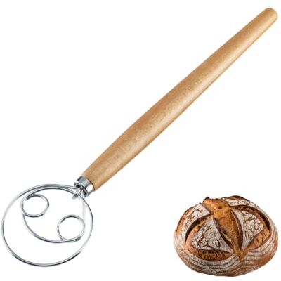 Westmark Dänischer Schneebesen Woody – Der Schneebesen ist ideal zum Mischen von Brotteig, Sauerteig, Pizza- und Rührteig, praktisches Brotbackzubehör – Edelstahl, Buchenholz Westmark Dänischer Schneebesen Woody – Der Schneebesen ist ideal zum Mischen von Brotteig, Sauerteig, Pizza- und Rührteig, praktisches Brotbackzubehör – Edelstahl, Buchenholz
