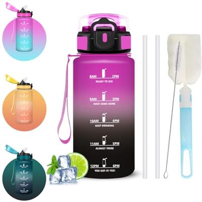 Mujigaga 500ml Trinkflasche Kinder, Wasserflasche, Trinkflasche mit Strohhalm Kinder, Auslaufsicher, Wasserflasche mit Strohbürste und Topfbürste, Leicht zu Reinigen, Flasche für Schule, Fitness, Outdoor Mujigaga 500ml Trinkflasche Kinder, Wasserflasche, Trinkflasche mit Strohhalm Kinder, Auslaufsicher, Wasserflasche mit Strohbürste und Topfbürste, Leicht zu Reinigen, Flasche für Schule, Fitness, Outdoor