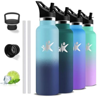 Grsta Thermosflasche, Trinkflasche 1l, BPA-Frei, Trinkflasche mit Strohhalm, Isolierflasche Doppelwandig, Wasserflasche Metall, Thermosflasche Erwachsene, Flasche für Wandern, Fitness, Camping, Yoga Grsta Thermosflasche, Trinkflasche 1l, BPA-Frei, Trinkflasche mit Strohhalm, Isolierflasche Doppelwandig, Wasserflasche Metall, Thermosflasche Erwachsene, Flasche für Wandern, Fitness, Camping, Yoga