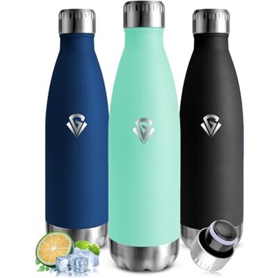 Mujigaga Trinkflasche Edelstahl, Thermosflasche 500ml, BPA-Frei, Auslaufsichere Trinkflasche, Isolierflasche Doppelwandige, Kalt & Warm, Wasserflasche für Camping, Wandern, Gym Mujigaga Trinkflasche Edelstahl, Thermosflasche 500ml, BPA-Frei, Auslaufsichere Trinkflasche, Isolierflasche Doppelwandige, Kalt & Warm, Wasserflasche für Camping, Wandern, Gym