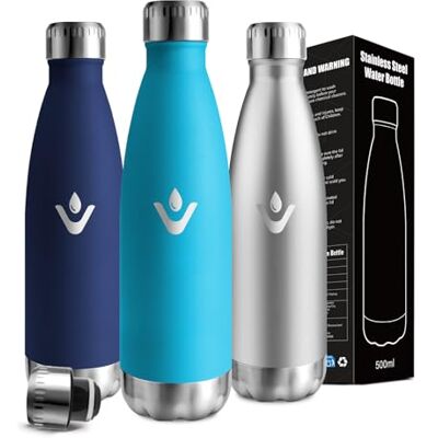 Mujigaga Trinkflasche Edelstahl, Wasserflasche 500ml, Trinkflasche Kinder, BPA-Frei, Wasserflasche Auslaufsicher, Doppelwandige Vakuumisolierte, für Schule, Zuhause, Camping, Alltag Mujigaga Trinkflasche Edelstahl, Wasserflasche 500ml, Trinkflasche Kinder, BPA-Frei, Wasserflasche Auslaufsicher, Doppelwandige Vakuumisolierte, für Schule, Zuhause, Camping, Alltag