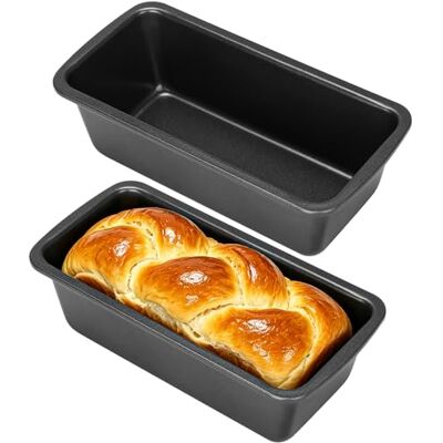AiQInu 2 Stück Brotbackform, 19x9x6cm Kastenform Kuchen, Backformen mit Antihaftbeschichtet für Ninja Heißluftfritteuse, Gleichmäßiges Backen, Schwarz AiQInu 2 Stück Brotbackform, 19x9x6cm Kastenform Kuchen, Backformen mit Antihaftbeschichtet für Ninja Heißluftfritteuse, Gleichmäßiges Backen, Schwarz