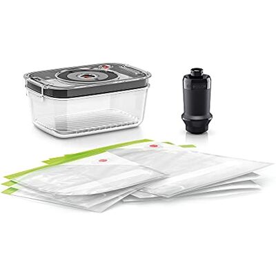Bosch Vakuum-Set MSZV6FSG1, Zubehör für Stabmixer ErgoMixx (MS6), Set aus Pumpe, je 3 Vakuum-Beutel (1,2/3,8l), Glas Vakuum-Frischhaltedose (1,2l) für Ofen und Einfrieren, spülmaschinenfest Bosch Vakuum-Set MSZV6FSG1, Zubehör für Stabmixer ErgoMixx (MS6), Set aus Pumpe, je 3 Vakuum-Beutel (1,2/3,8l), Glas Vakuum-Frischhaltedose (1,2l) für Ofen und Einfrieren, spülmaschinenfest