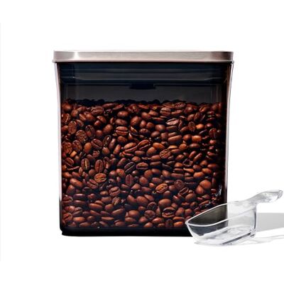 OXO Steel Coffee POP-Behälter mit Schaufel – 1,6 l luftdichte Aufbewahrung, Edelstahldeckel, getöntes Gehäuse, platzsparend, inklusive 30 ml Schaufel OXO Steel Coffee POP-Behälter mit Schaufel – 1,6 l luftdichte Aufbewahrung, Edelstahldeckel, getöntes Gehäuse, platzsparend, inklusive 30 ml Schaufel